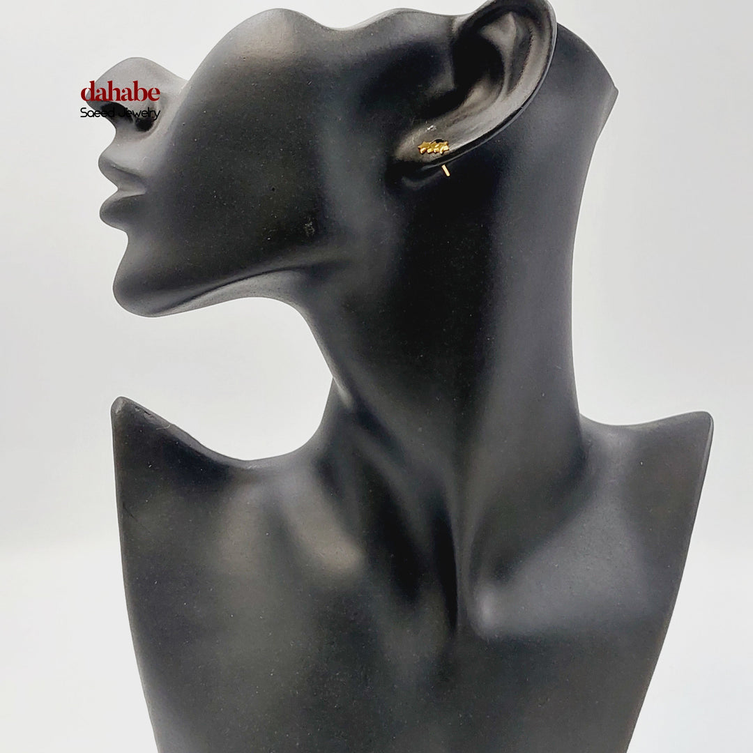 21K Gold Kids Triple Heart Stud Earrings