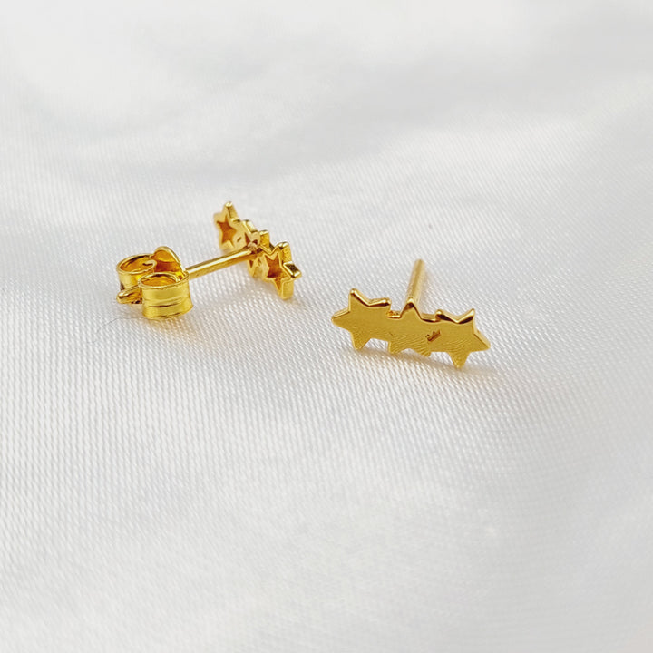 21K حلق برغي اطفال-مجوهرات الشيخ سعيد-Saeed Jewelry 