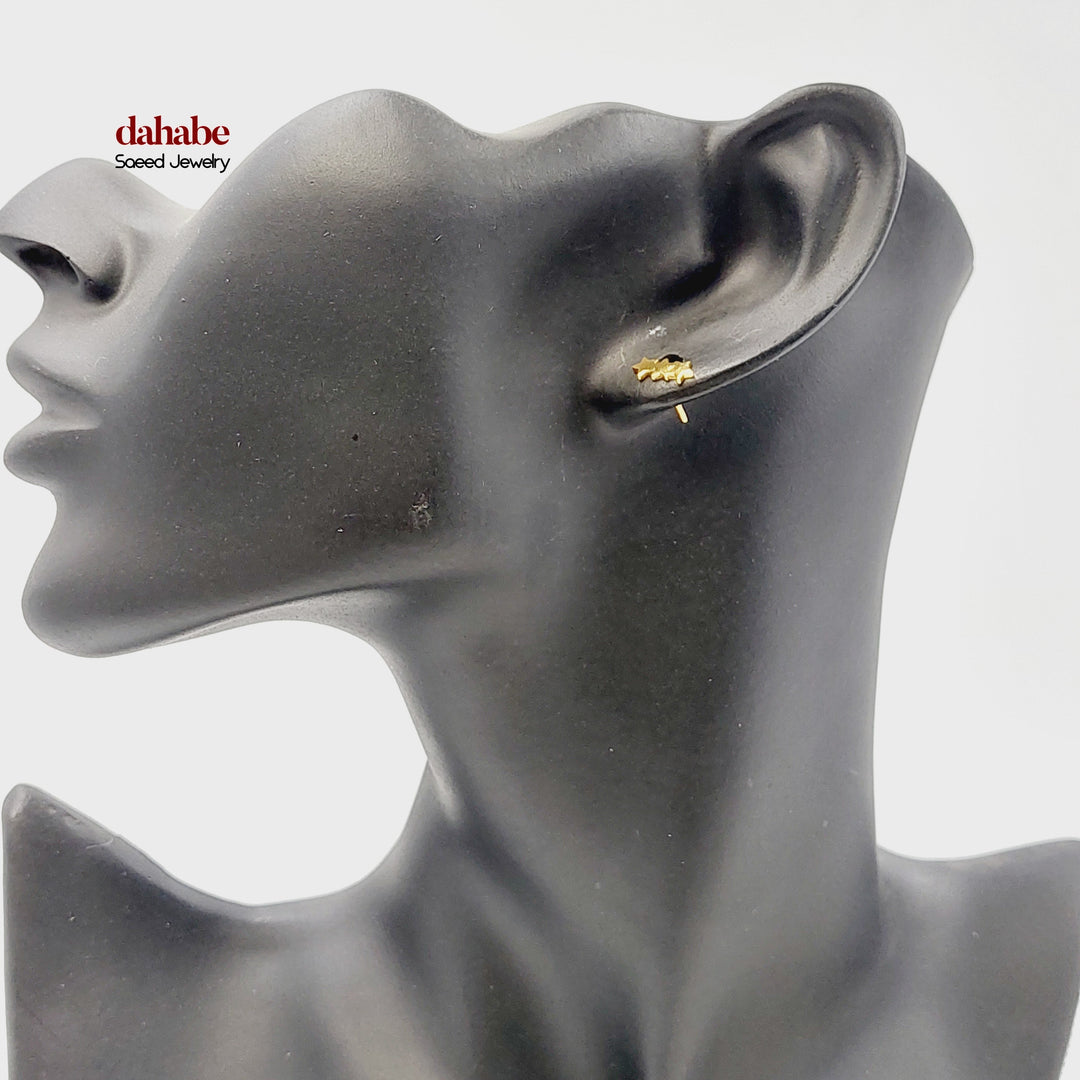 21K Gold Kids Shooting Star Stud Earrings