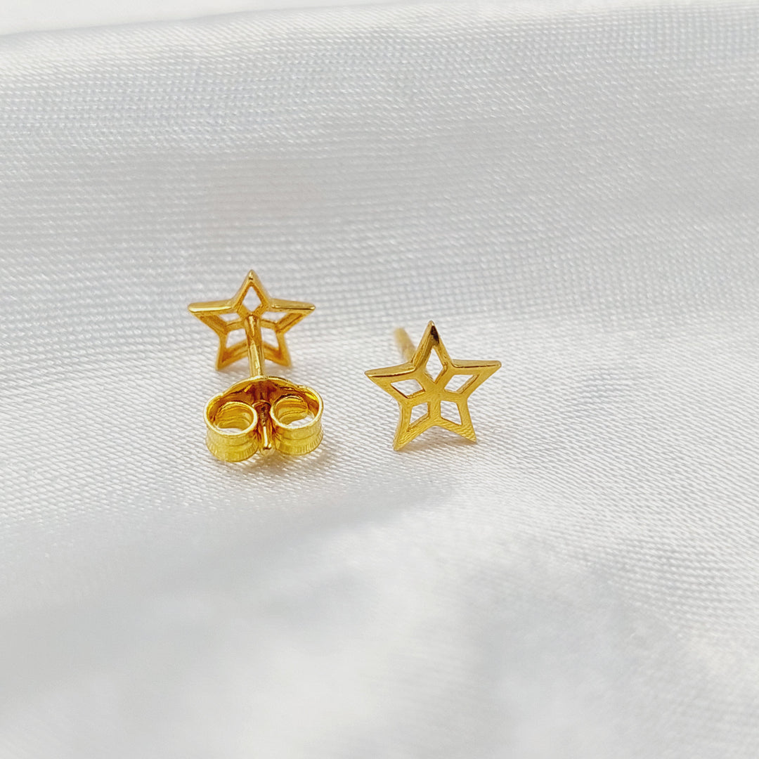 21K حلق برغي اطفال-مجوهرات الشيخ سعيد-Saeed Jewelry 
