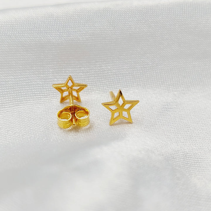 21K حلق برغي اطفال-مجوهرات الشيخ سعيد-Saeed Jewelry 