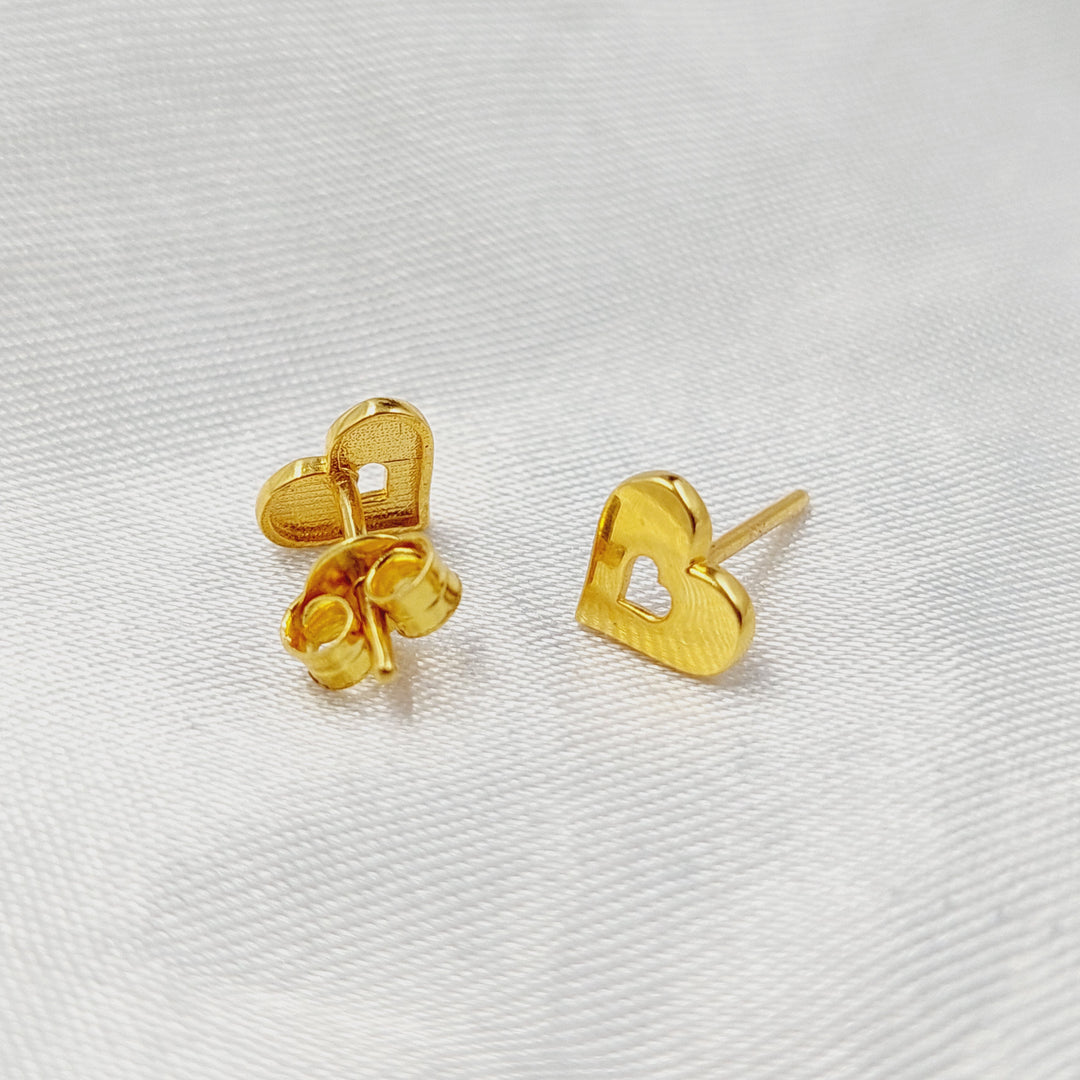 Children's Screw Earrings Made of 21K Gold by Saeed Jewelry 