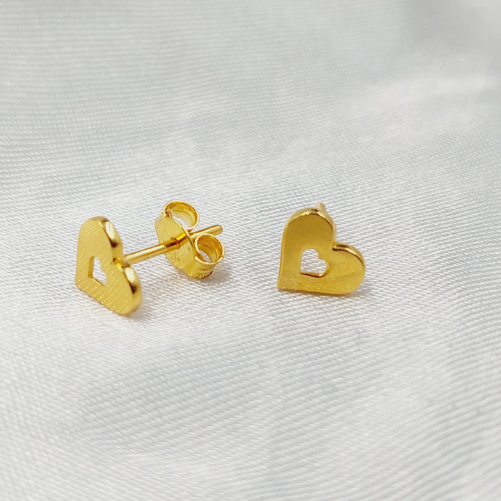 Children's Screw Earrings Made of 21K Gold by Saeed Jewelry 