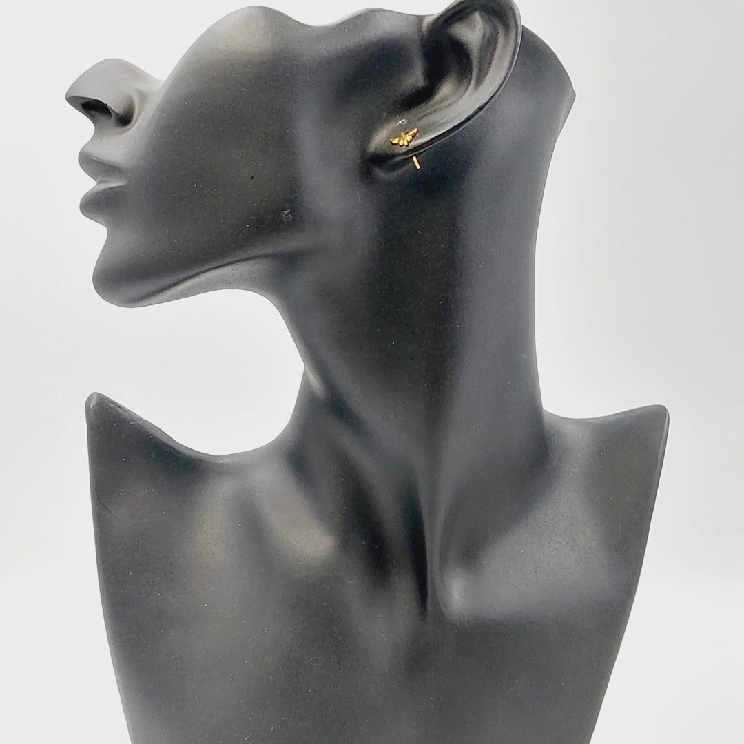 21K حلق برغي اطفال-مجوهرات الشيخ سعيد-Saeed Jewelry 