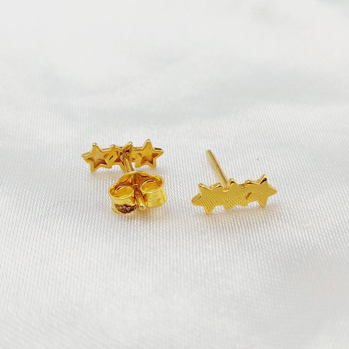 Children's Screw Earrings Made of 21K Gold by Saeed Jewelry 