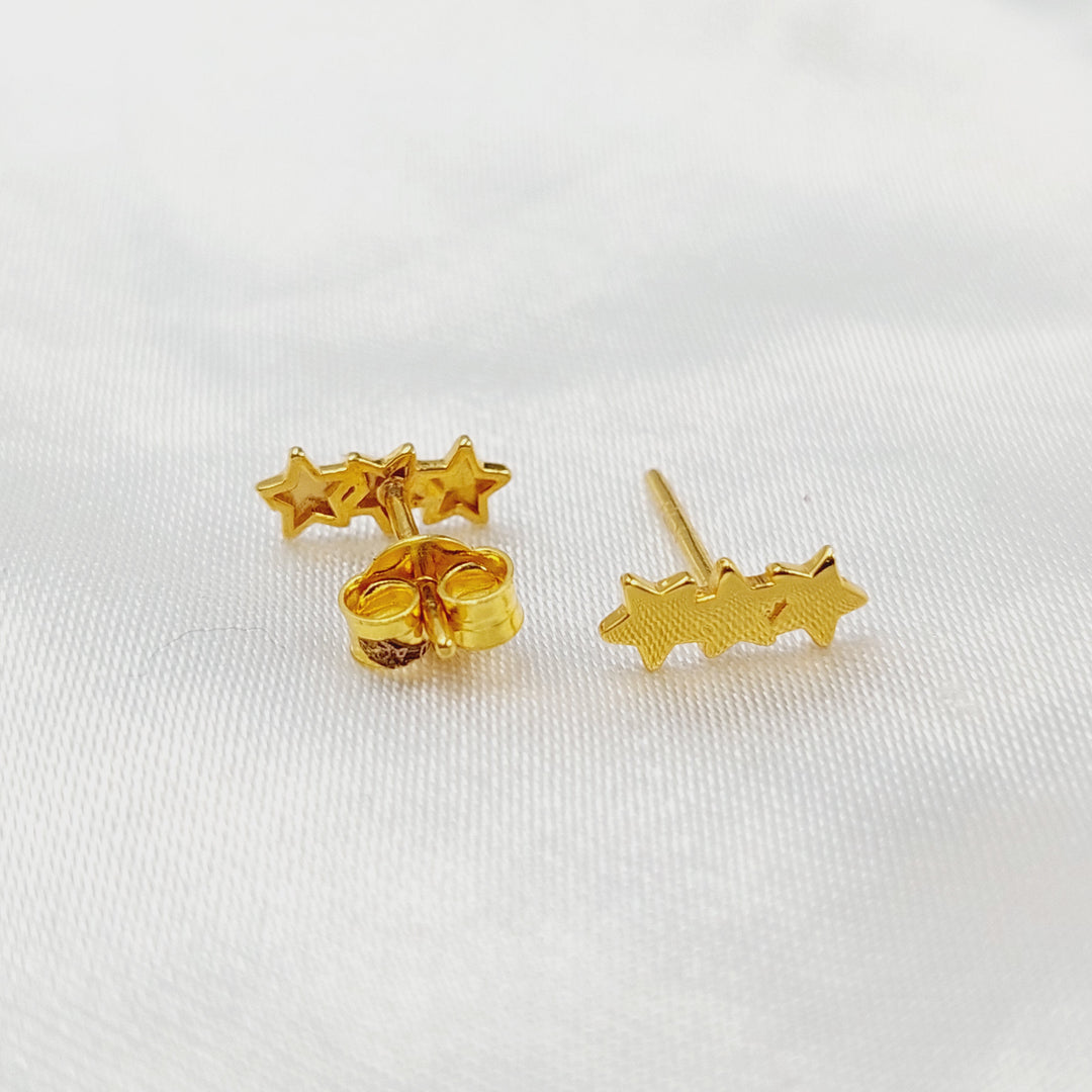 Children's Screw Earrings Made of 21K Gold by Saeed Jewelry 