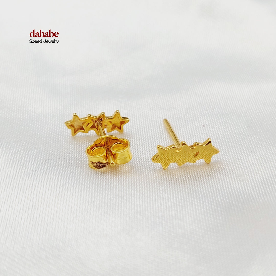 21K Gold Kids Shooting Star Stud Earrings