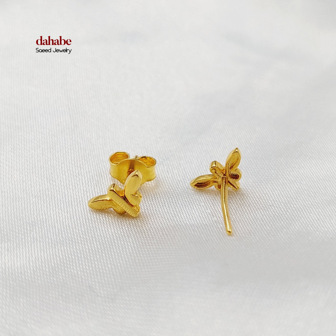 21K Gold Kids Butterfly Stud Earrings