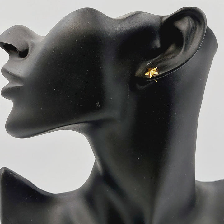 Children's Screw Earrings Made of 21K Gold by Saeed Jewelry 