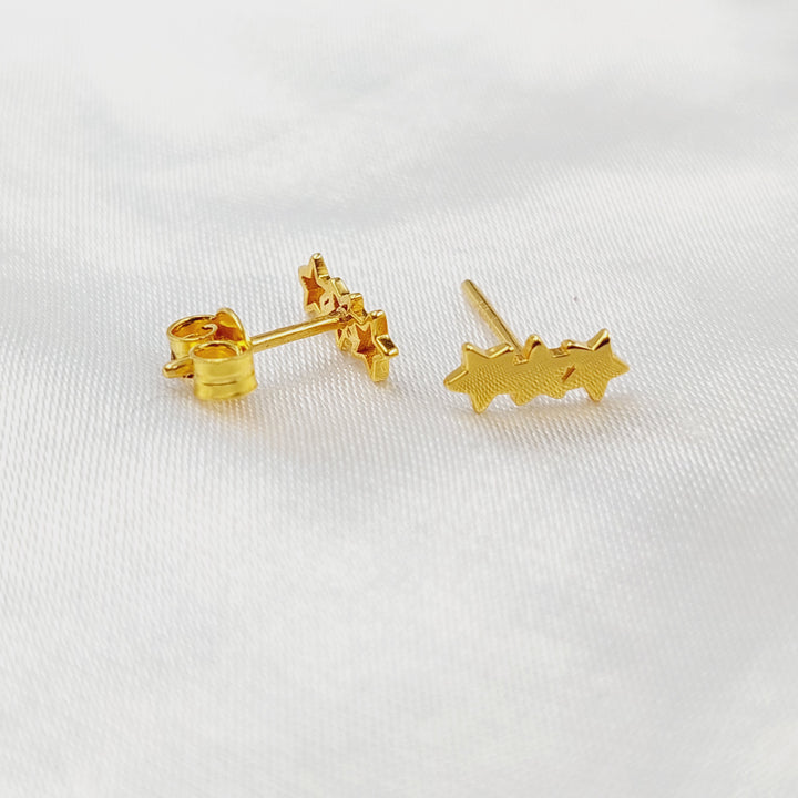 Children's Screw Earrings Made of 21K Gold by Saeed Jewelry 