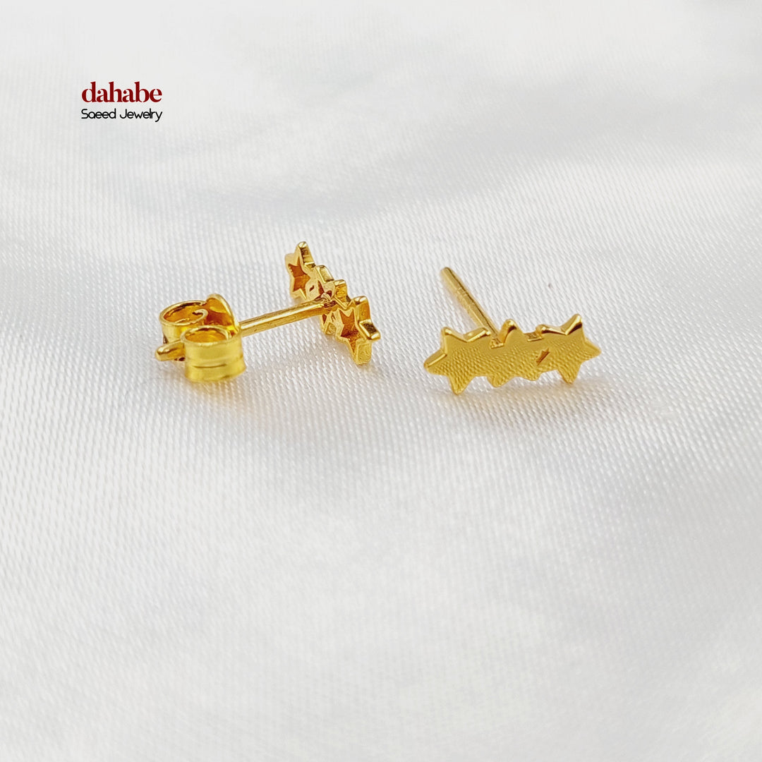 21K Gold Shooting Star Kids Stud Earrings