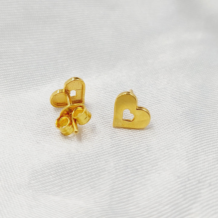 Children's Screw Earrings Made of 21K Gold by Saeed Jewelry 