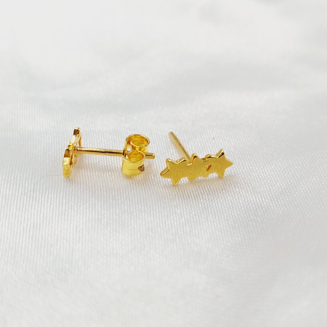 21K حلق برغي اطفال-مجوهرات الشيخ سعيد-Saeed Jewelry 