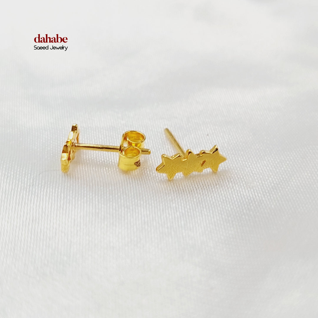 21K Gold Kids Shooting Star Stud Earrings