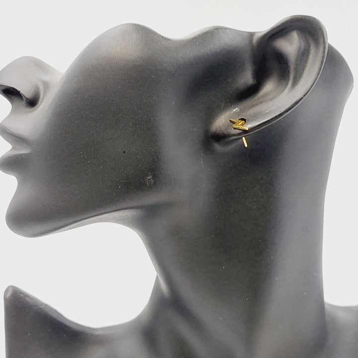 21K حلق برغي اطفال-مجوهرات الشيخ سعيد-Saeed Jewelry 