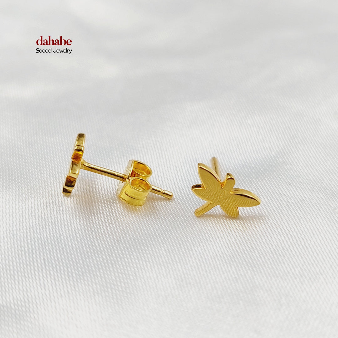21K Gold Dragonfly Kids Stud Earrings