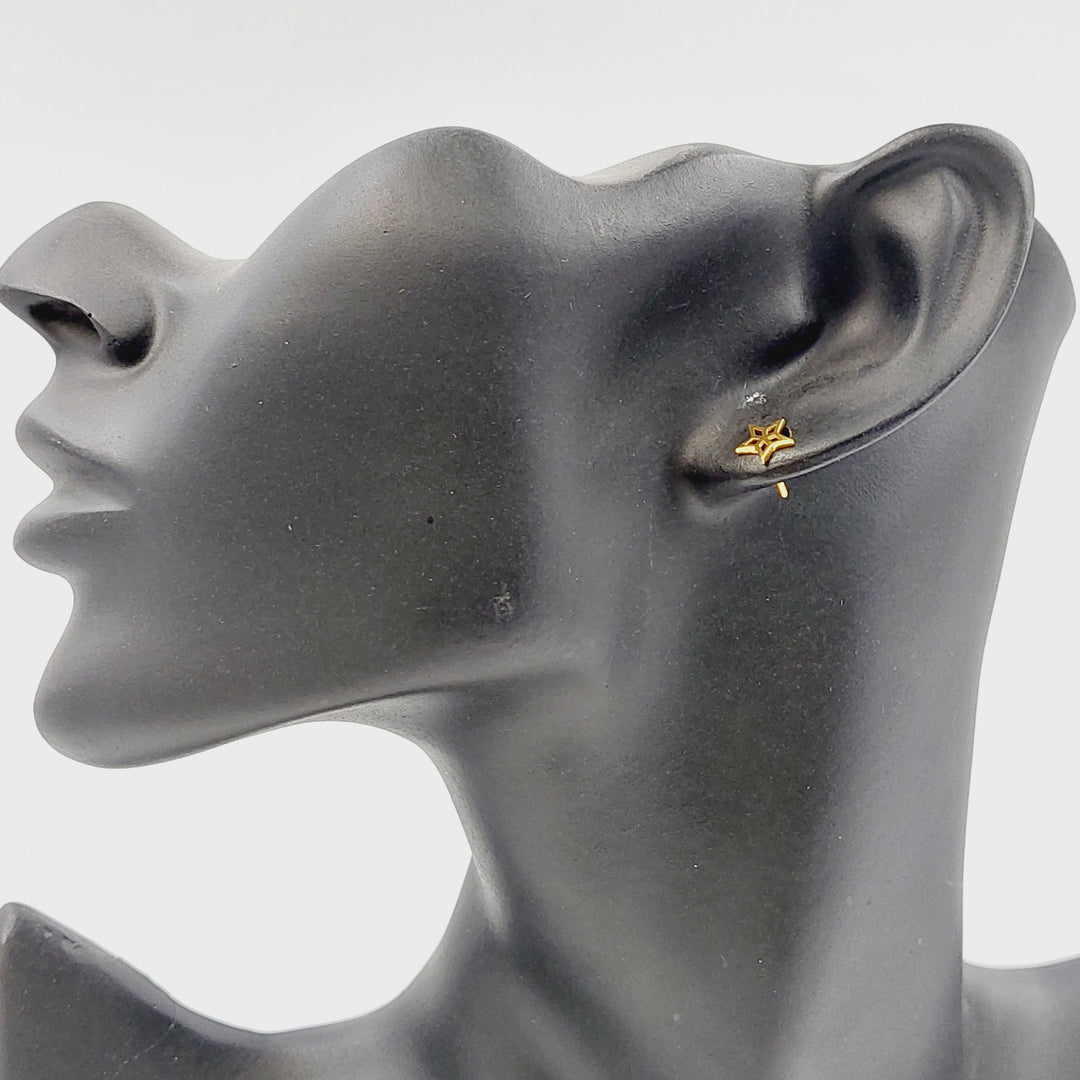 21K حلق برغي اطفال-مجوهرات الشيخ سعيد-Saeed Jewelry 
