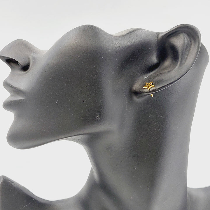 21K حلق برغي اطفال-مجوهرات الشيخ سعيد-Saeed Jewelry 