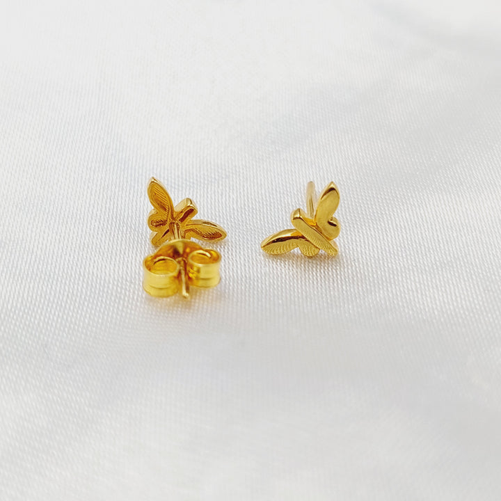 21K حلق برغي اطفال-مجوهرات الشيخ سعيد-Saeed Jewelry 