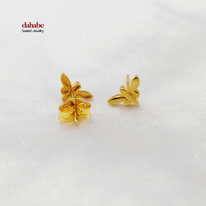 21K Gold Kids Butterfly Stud Earrings