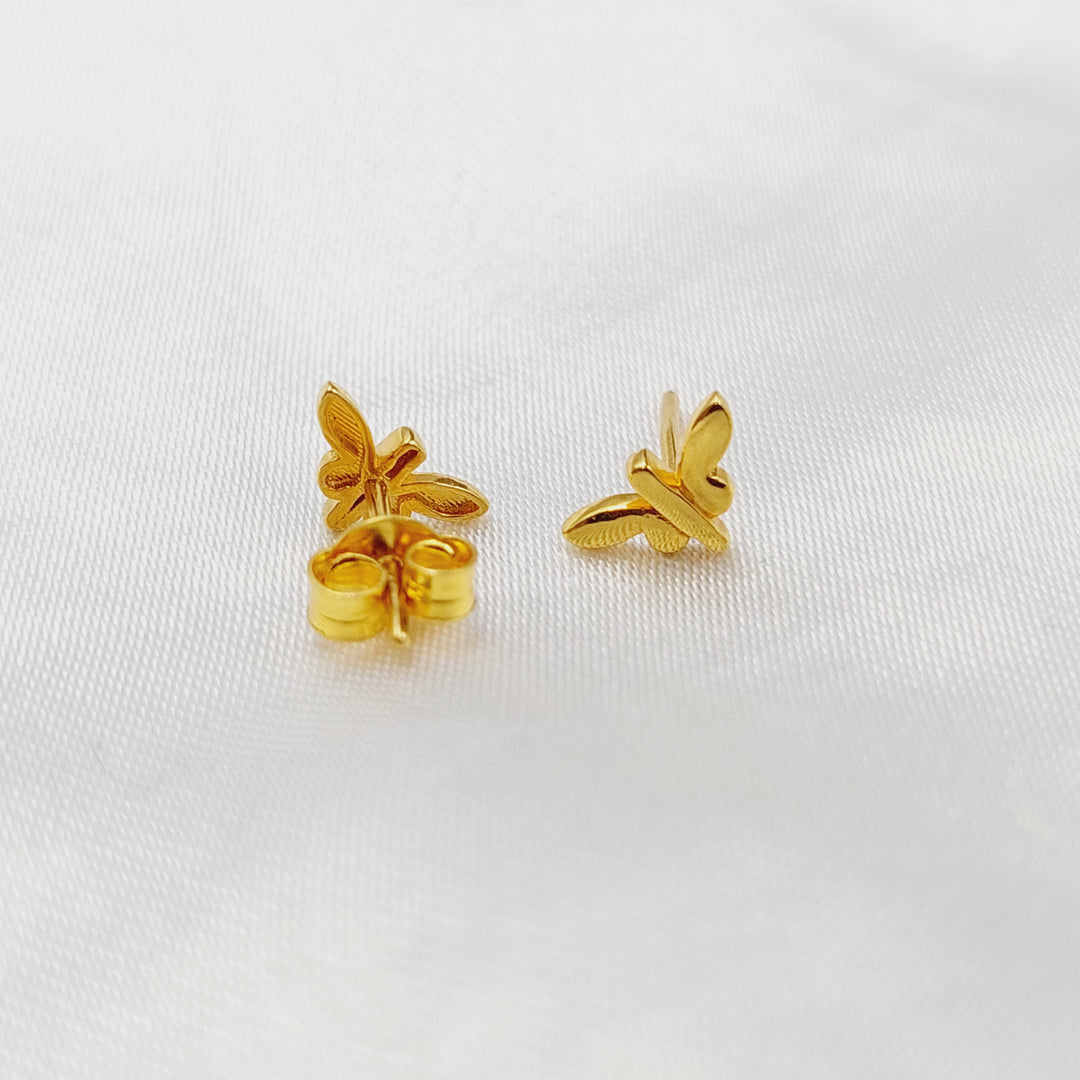 21K حلق برغي اطفال-مجوهرات الشيخ سعيد-Saeed Jewelry 