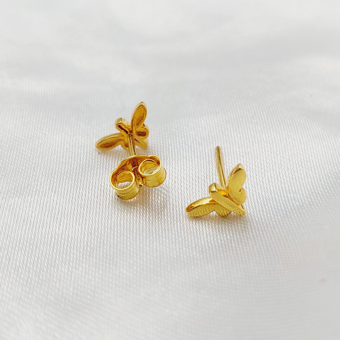21K حلق برغي اطفال-مجوهرات الشيخ سعيد-Saeed Jewelry 