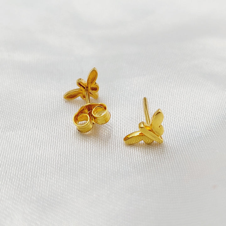 21K حلق برغي اطفال-مجوهرات الشيخ سعيد-Saeed Jewelry 