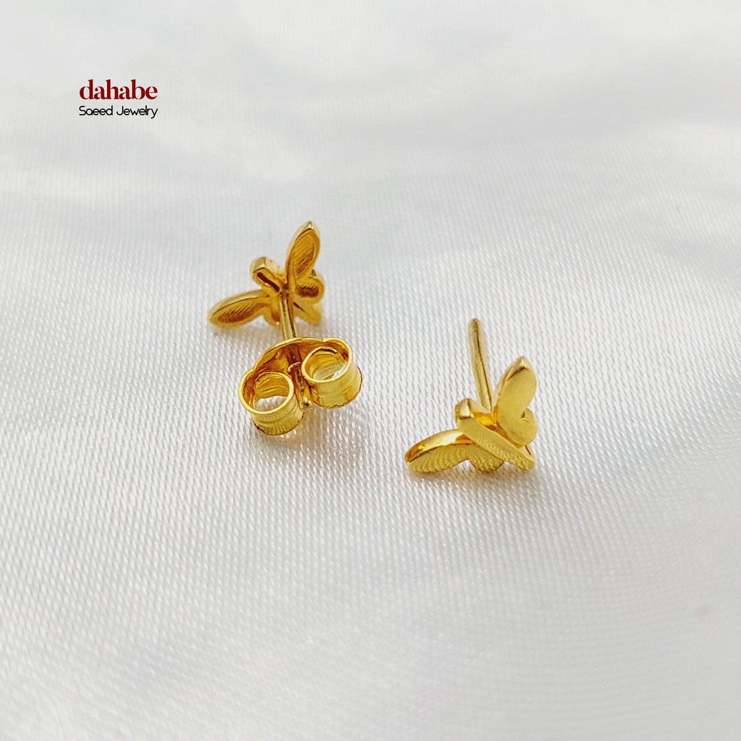 21K Gold Kids Butterfly Stud Earrings