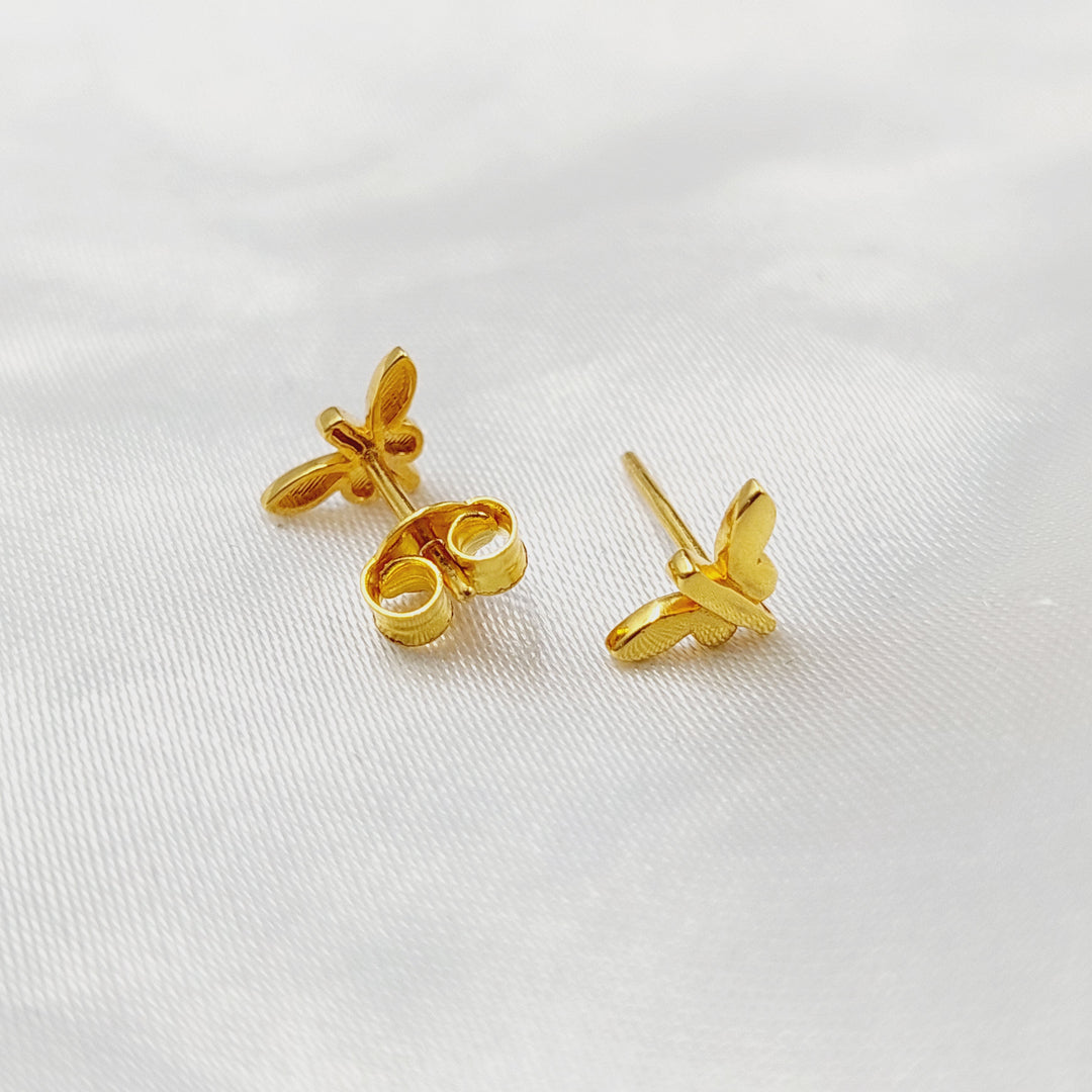 21K حلق برغي اطفال-مجوهرات الشيخ سعيد-Saeed Jewelry 