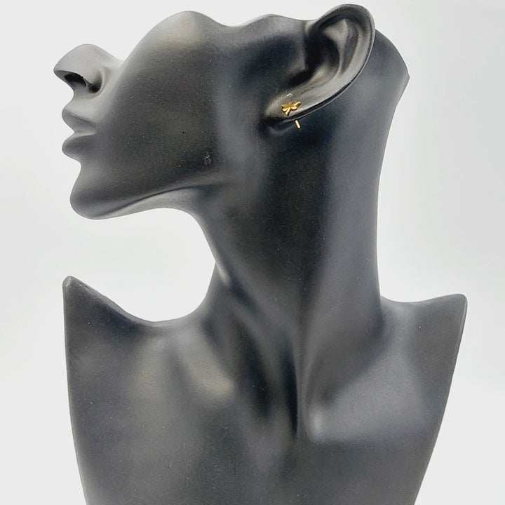 21K حلق برغي اطفال-مجوهرات الشيخ سعيد-Saeed Jewelry 