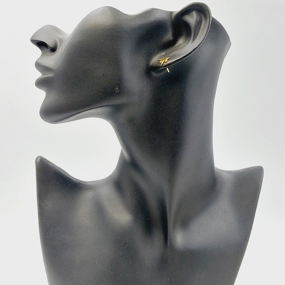21K حلق برغي اطفال-مجوهرات الشيخ سعيد-Saeed Jewelry 