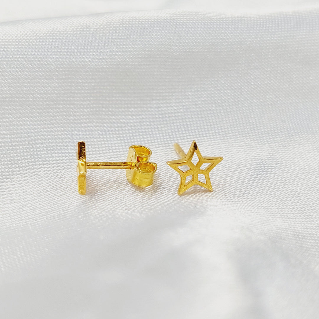 21K حلق برغي اطفال-مجوهرات الشيخ سعيد-Saeed Jewelry 