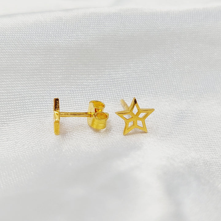 Children's Screw Earrings Made of 21K Gold by Saeed Jewelry 