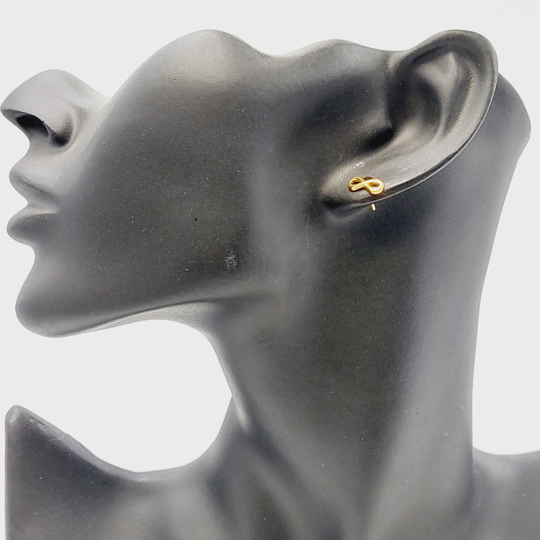 21K حلق برغي اطفال-مجوهرات الشيخ سعيد-Saeed Jewelry 
