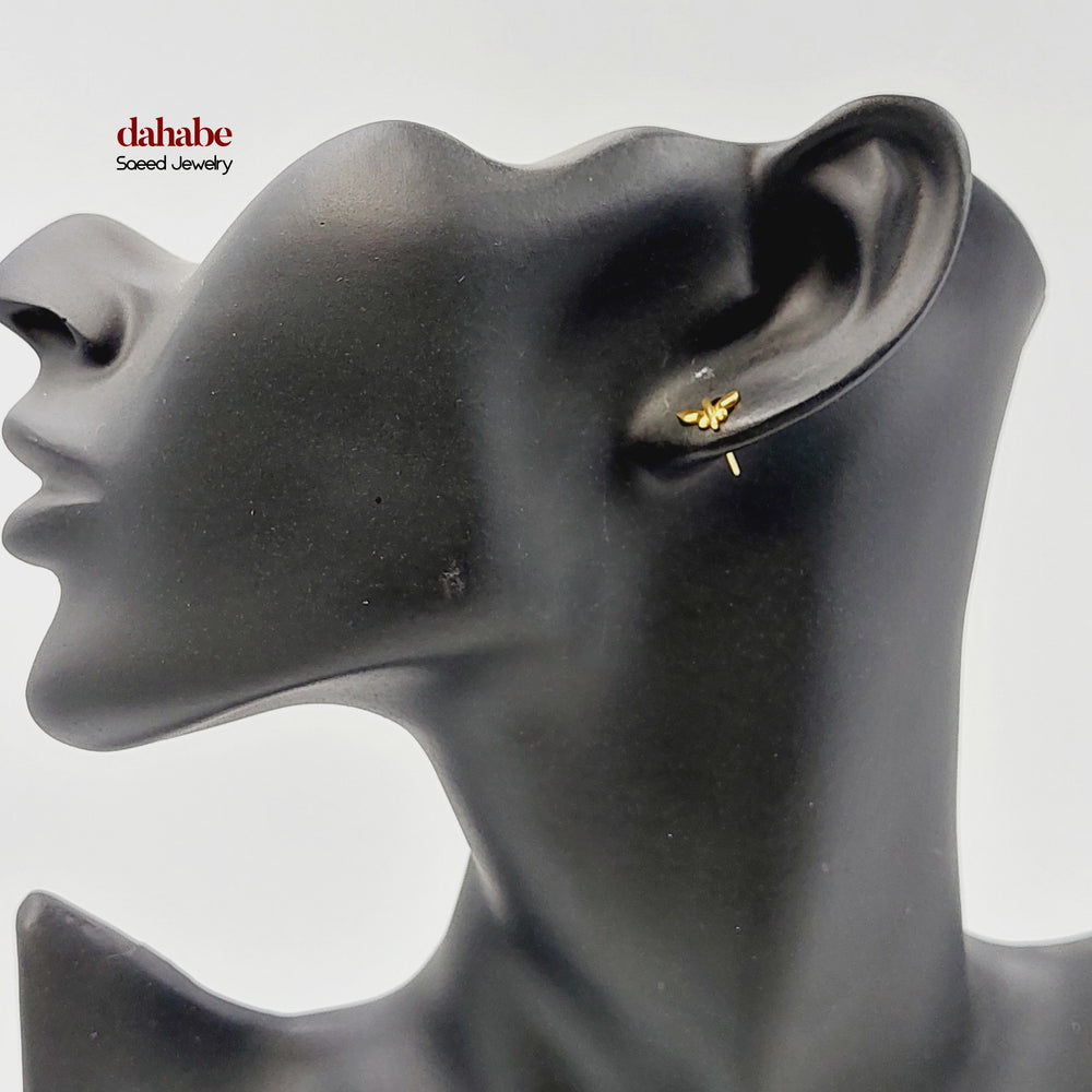 21K Gold Butterfly Kids Stud Earrings