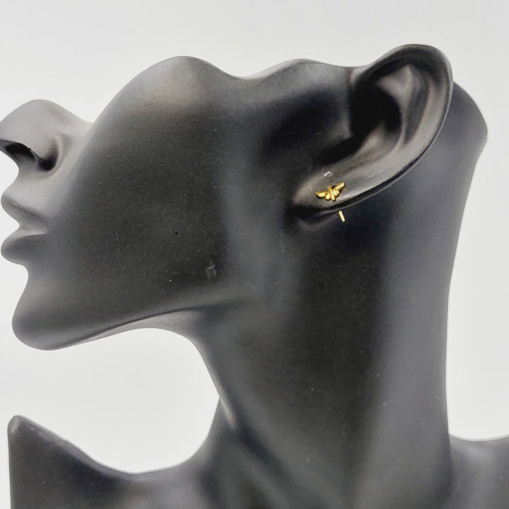 21K حلق برغي اطفال-مجوهرات الشيخ سعيد-Saeed Jewelry 