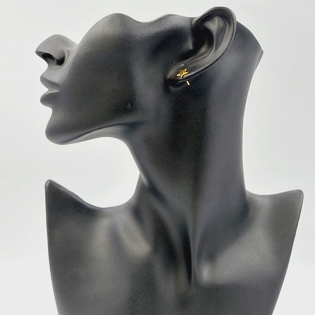 21K حلق برغي اطفال-مجوهرات الشيخ سعيد-Saeed Jewelry 