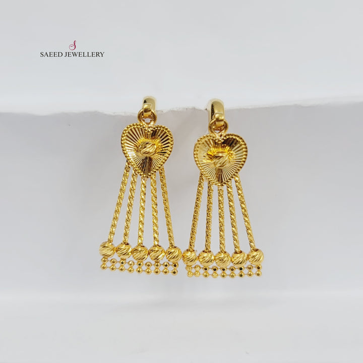 21K حلق قلب اكسترا-مجوهرات الشيخ سعيد-Saeed Jewelry 