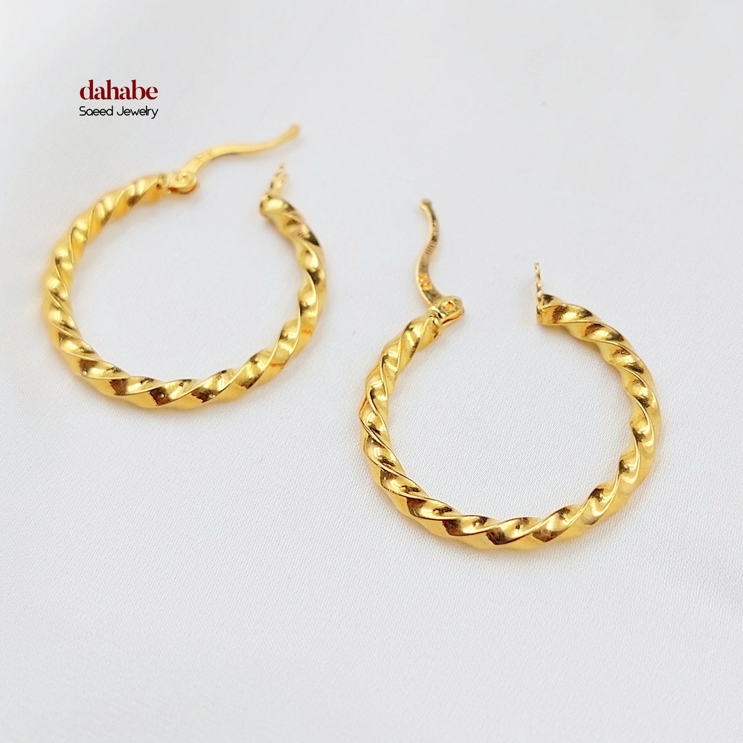Deluxe Hoop Earrings Made of 21K Gold by Saeed Jewelry 