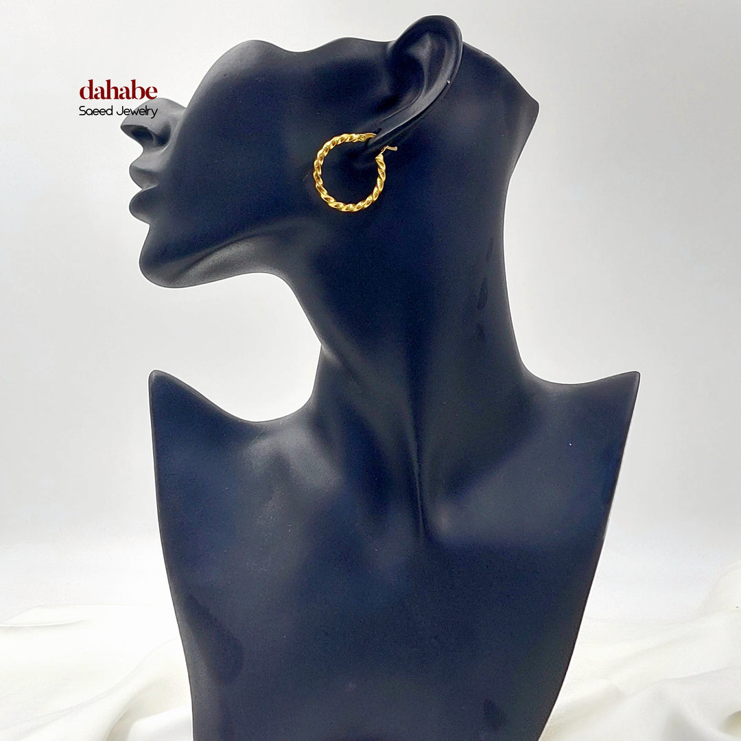 Deluxe Hoop Earrings Made of 21K Gold by Saeed Jewelry 