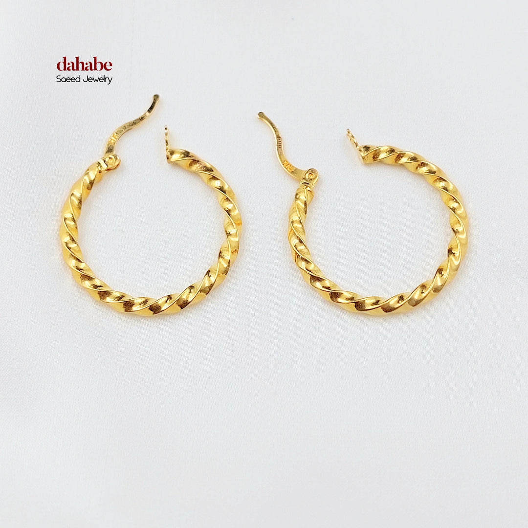 Deluxe Hoop Earrings Made of 21K Gold by Saeed Jewelry 