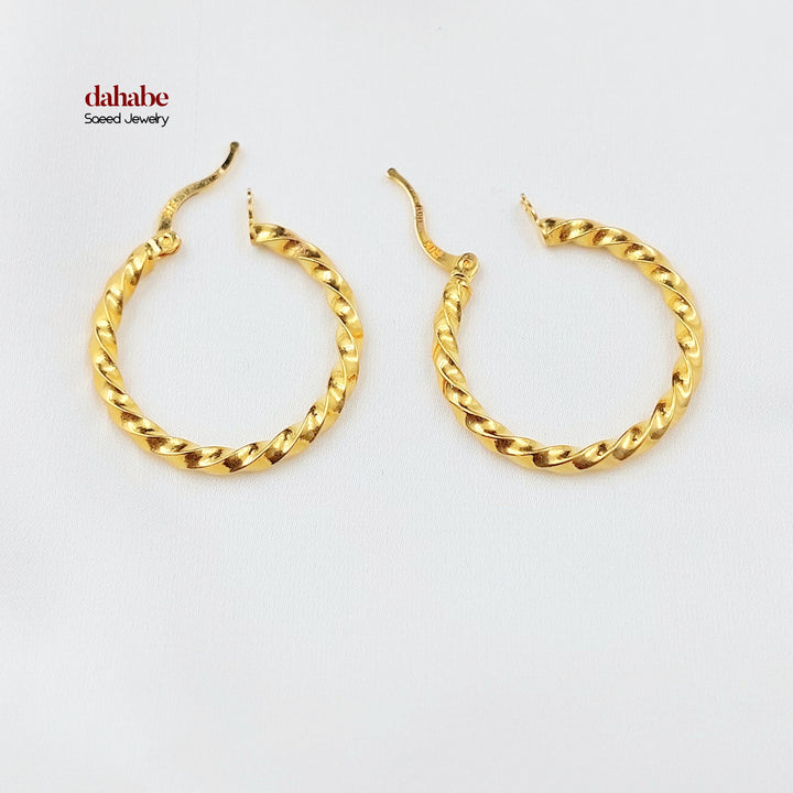 Deluxe Hoop Earrings Made of 21K Gold by Saeed Jewelry 