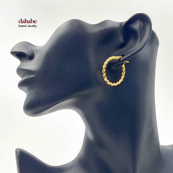 Deluxe Hoop Earrings Made of 21K Gold by Saeed Jewelry 