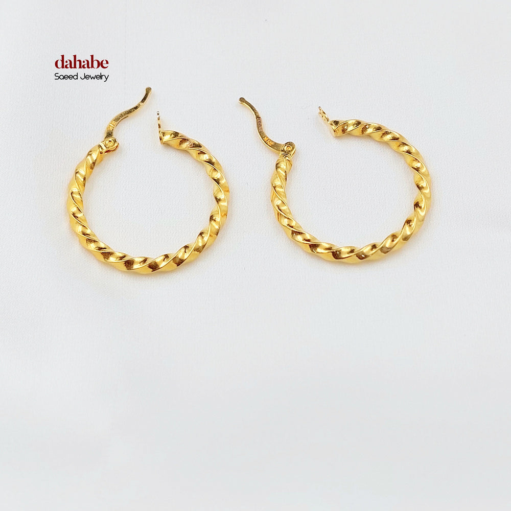 Deluxe Hoop Earrings Made of 21K Gold by Saeed Jewelry 
