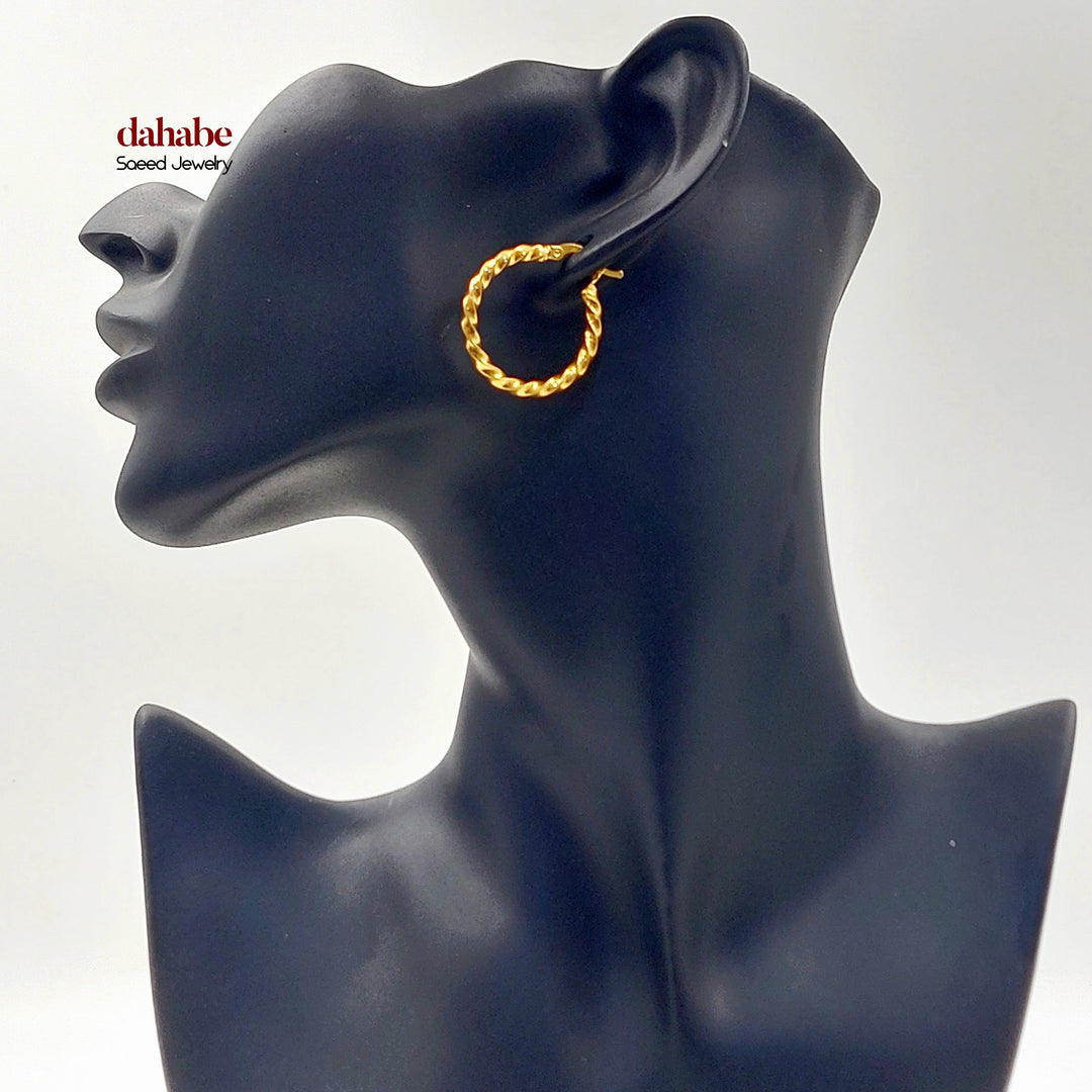 Deluxe Hoop Earrings Made of 21K Gold by Saeed Jewelry 