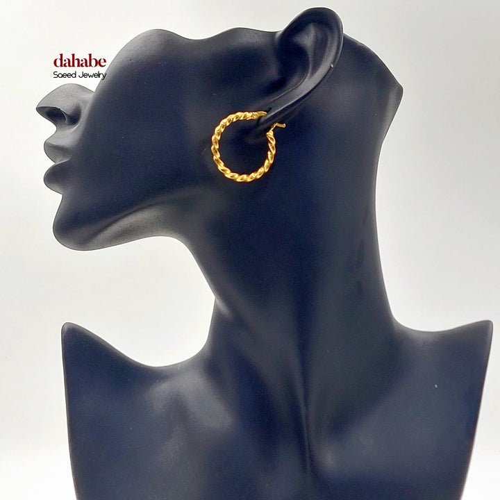 Deluxe Hoop Earrings Made of 21K Gold by Saeed Jewelry 