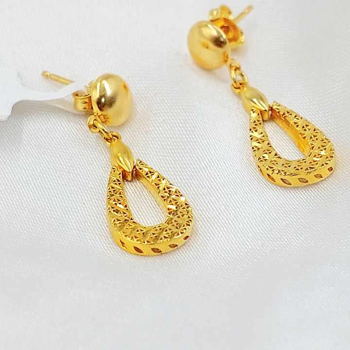 Deluxe Screw Earrings Made of 21K Gold by Saeed Jewelry 