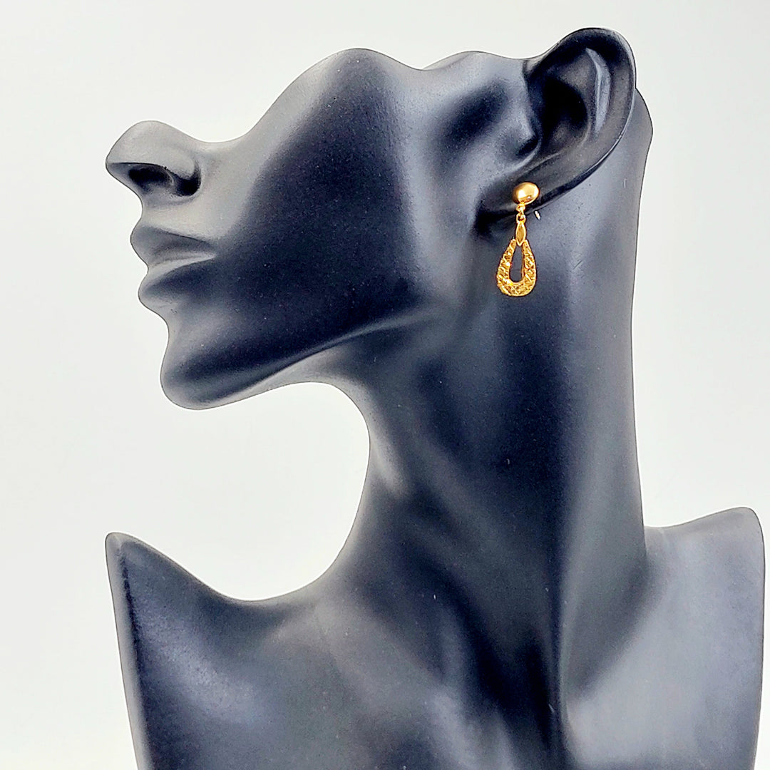 Deluxe Screw Earrings Made of 21K Gold by Saeed Jewelry 