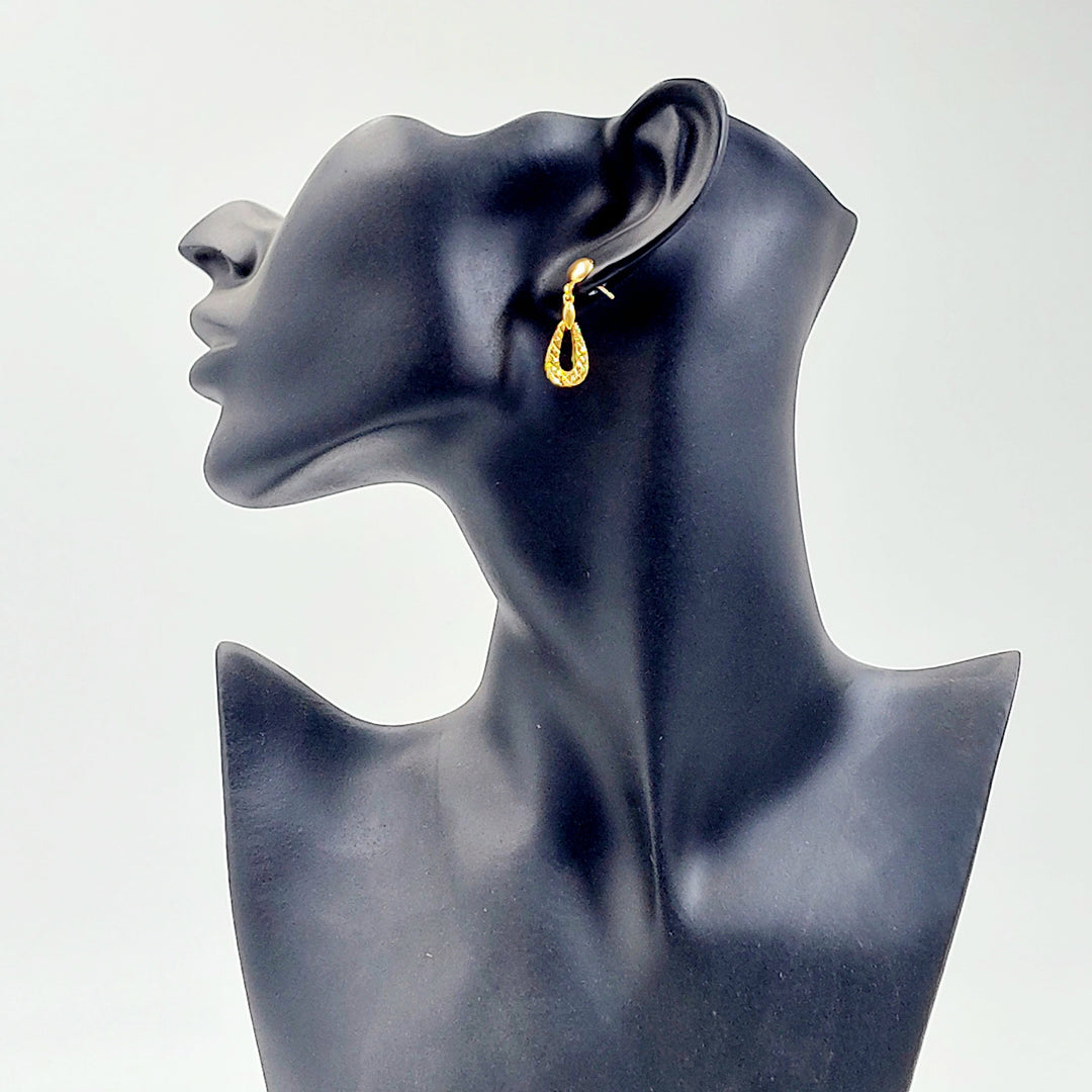 Deluxe Screw Earrings Made of 21K Gold by Saeed Jewelry 