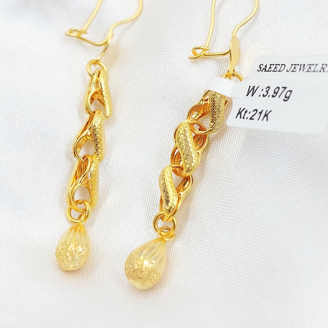 Almond Earrings Made of 21K Gold by Saeed Jewelry 